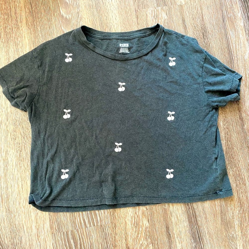 PINK VICTORIA SECRET Black Crop Top - S